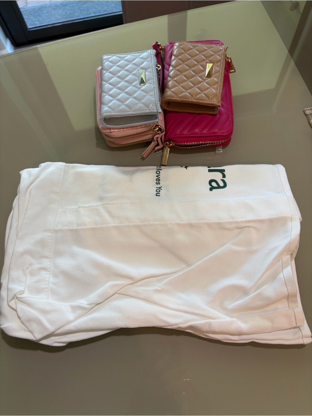 Anne Klein Hot Pink Quilted Zip-Around Wristlet, and much more All for$35